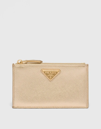 Saffiano Leather Zipped Card Holder