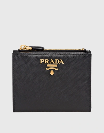  Saffiano Leather Bi-fold Short Wallet