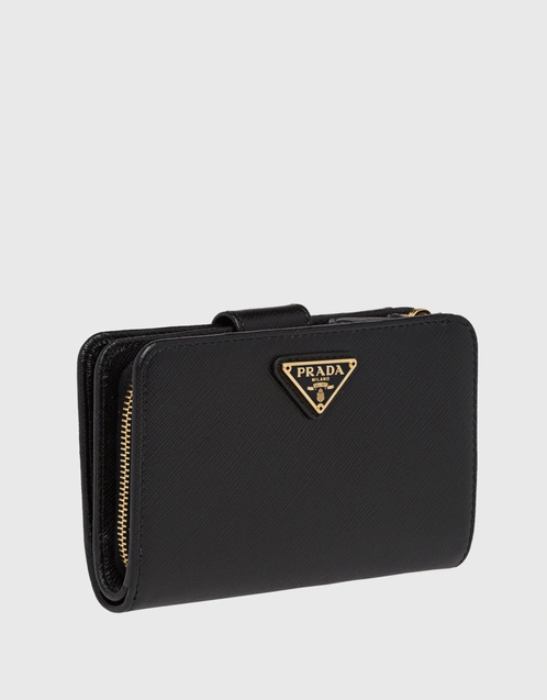 Saffiano Leather Bi-fold Snapped Wallet