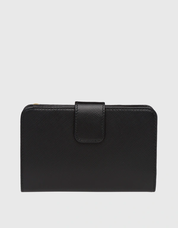 Saffiano Leather Bi-fold Snapped Wallet