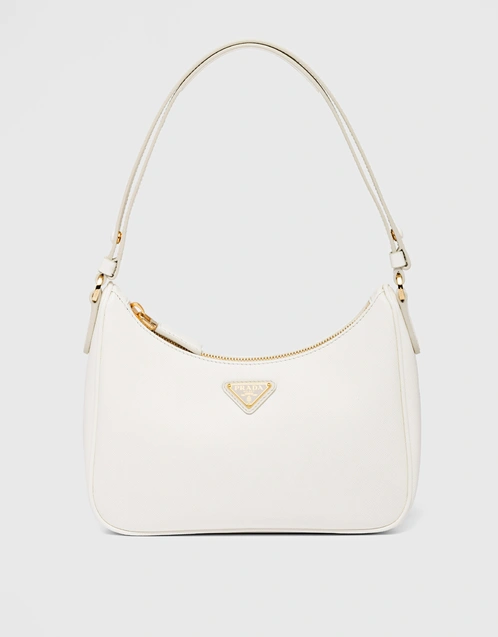 Re Edition 2005 Small Leather Shoulder Bag in White - Prada