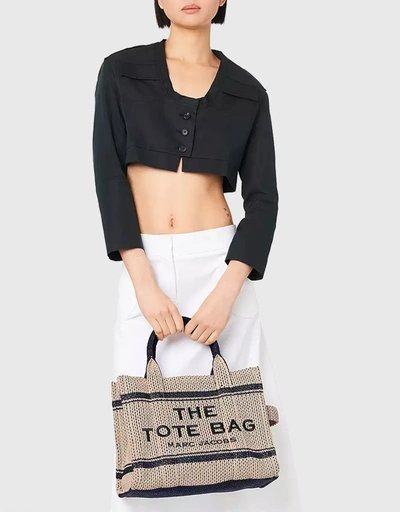 The Medium Straw Jacquard Tote Bag