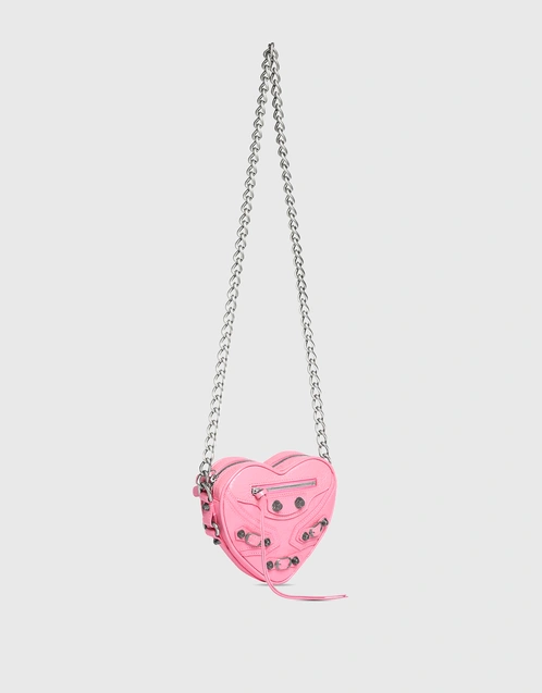 Le Cagole Heart Mini Lambskin Chain Crossbody Bag