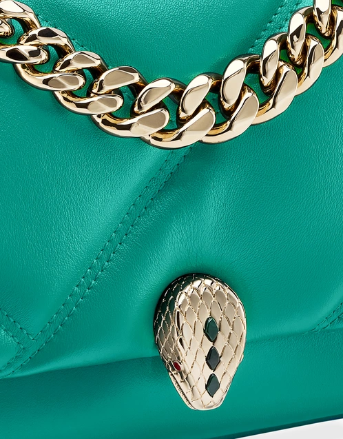 Bvlgari Women's Serpenti Cabochon Matelassé Leather Crossbody Bag