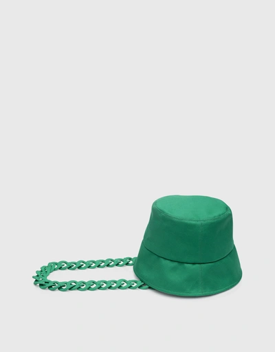 Yuki Detachable Oversized Matte Chain Bucket Hat-Kelly Green