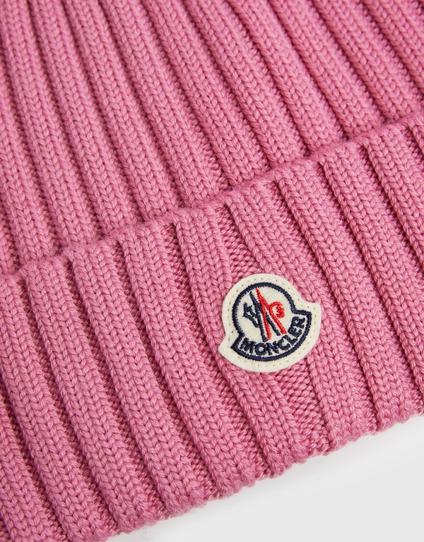 Moncler Moncler Wool Ribbed Knit Beanie