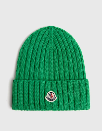 Moncler Wool Ribbed Knit Beanie