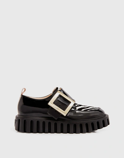 Viv' Go-Thick Patent Leather Metal Buckle Loafers