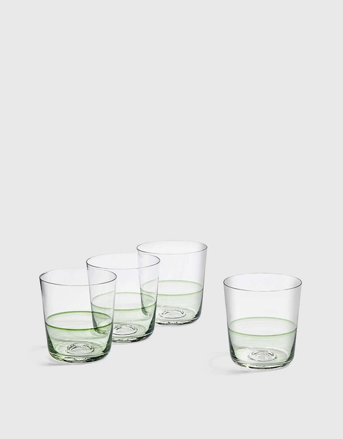1815 Crystalline Hand-painted Tumblers Set of 4-Green