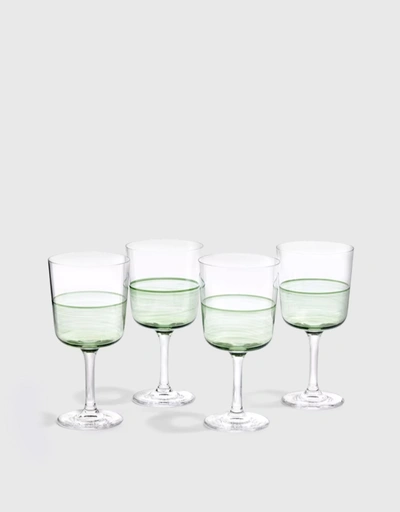 1815 Crystalline Hand-painted Wine Glasses Set of 4-Green