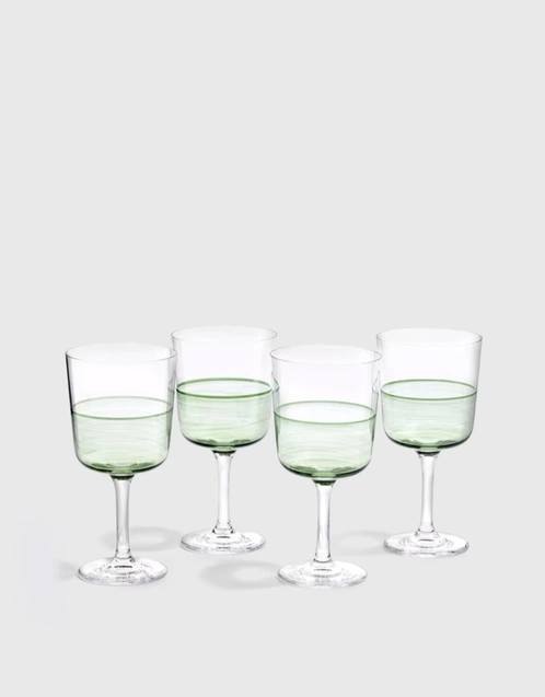 Royal Doulton 1815 Crystalline Hand-painted Wine Glasses Set of 4-Green  (Home,Kitchen and Dining,Glassware,Wine Glasses)