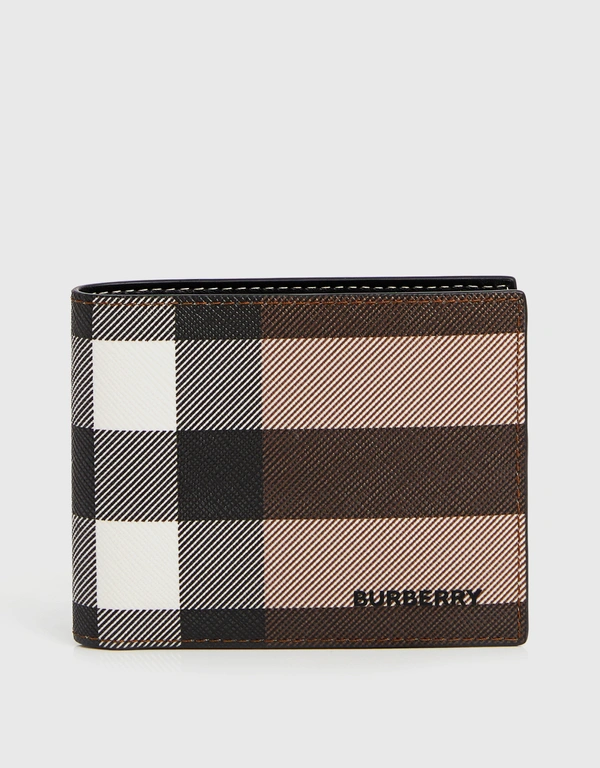 Burberry Exaggerated Check Slim 6 Card Slot Bi-fold Wallet