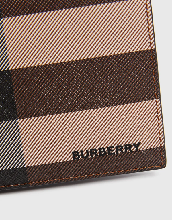 Burberry Exaggerated Check Slim 6 Card Slot Bi-fold Wallet