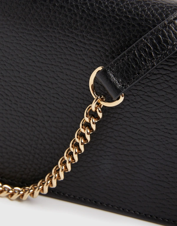 GG Interlocking Leather Wallet On Chain