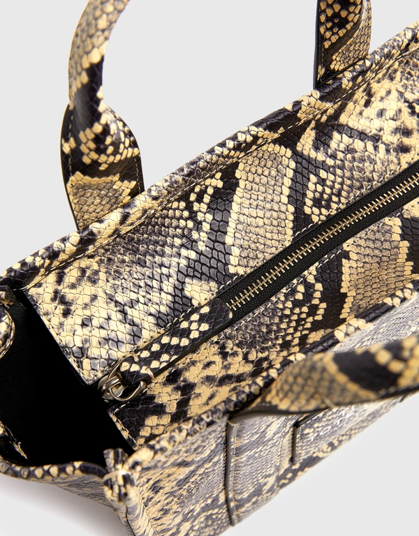 The Snake-embossed Small Tote Bag
