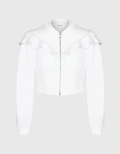 Calipso Cropped Jacket-White