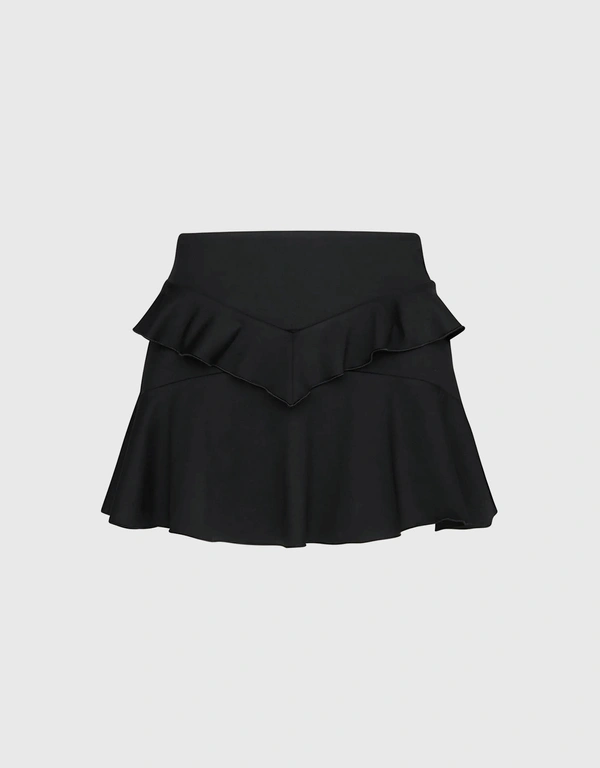 Calipso Skirt with Shorts-Black