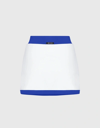 Rival Tennis Skirt with Shorts-White/ Royal Blue