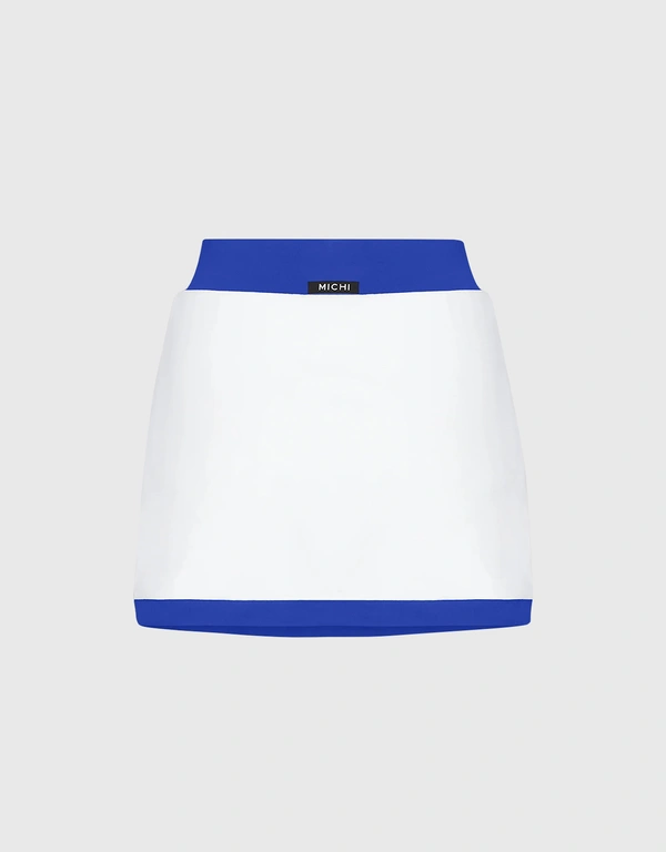 Rival 網球褲裙-White/ Royal Blue