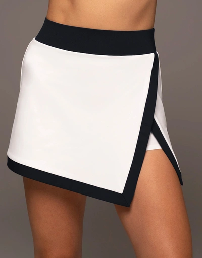 Rival Tennis Skirt with Shorts-White/ Black