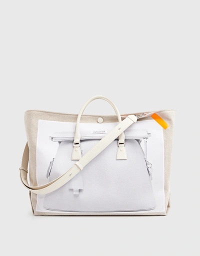 Maison Margiela ‘5ac’  Linen And Leather Tote Bag 