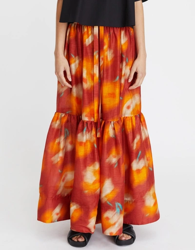 Ginger Tiered Printed Maxi Skirt