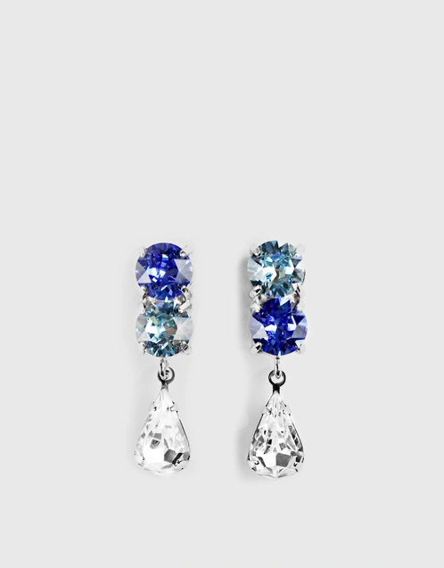 Hibiscus Swarovski Crystal Earrings