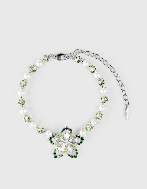 Hydrangea 施華洛世奇水晶和人造珍珠項鍊