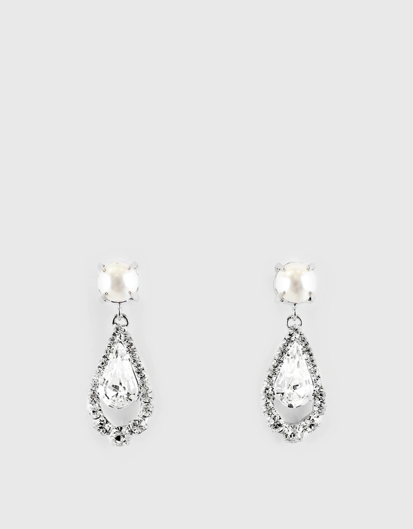 Joomi Lim Wisteria Swarovski Crystal and Faux Pearl Earrings