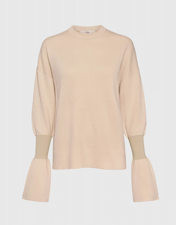 Merino Wool Bell Sleeve Sweater