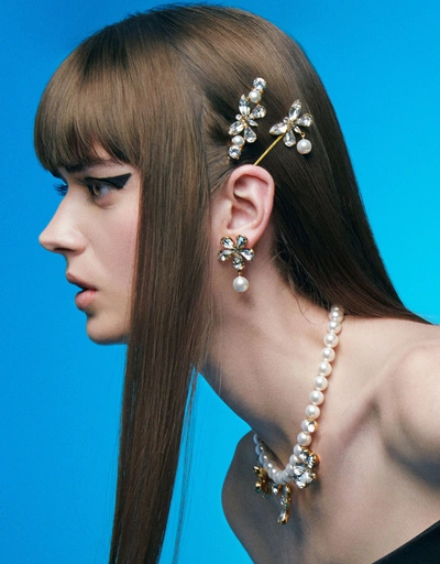 Aurora 施華洛世奇水晶和人造珍珠髮夾