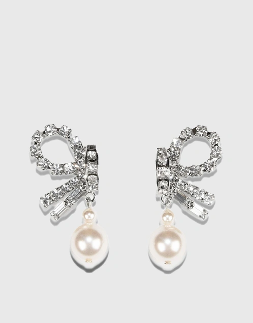 Jayne Swarovski Crystal and Faux Pearl Earrings