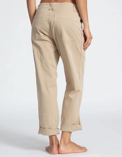 Chino Low-rised Straight-leg Pants-Khaki