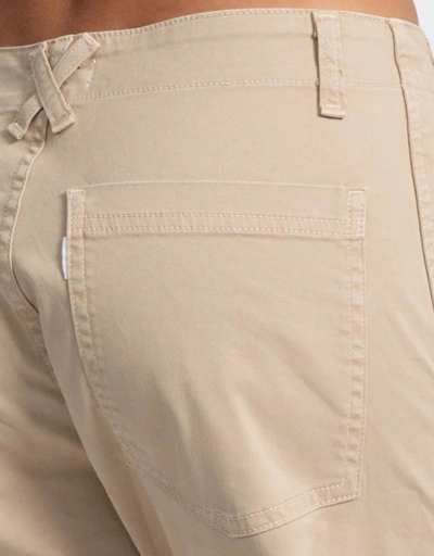 Chino Low-rised Straight-leg Pants-Khaki