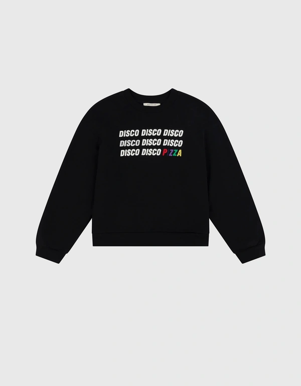 Disco Pizza Classic Sweatshirt-Washed Black