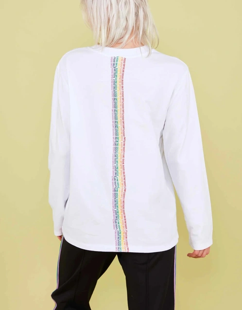 Etre Cecile Varsity Long Sleeve T-Shirt-White