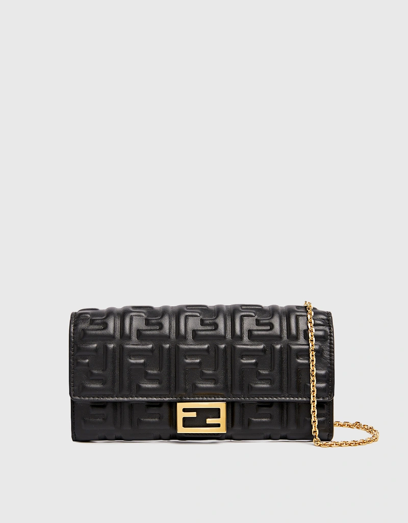Fendi バゲットナッパレザーコンチネンタルチェーンウォレット Fendi バゲットナッパレザーコンチネンタルチェーンウォレット