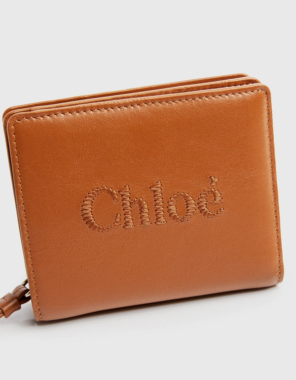 Chloé Sense Shiny Calfskin Compact Bi-fold Wallet 