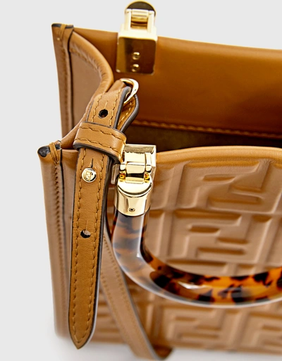 Sunshine Mini Brown Leather FF Motif Crossbody Bag