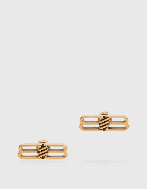BB Icon Aged-gold Brass Earrings 