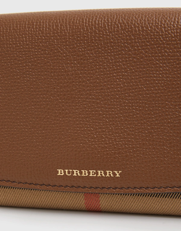 Burberry House Check Henley Leather Chain Wallet
