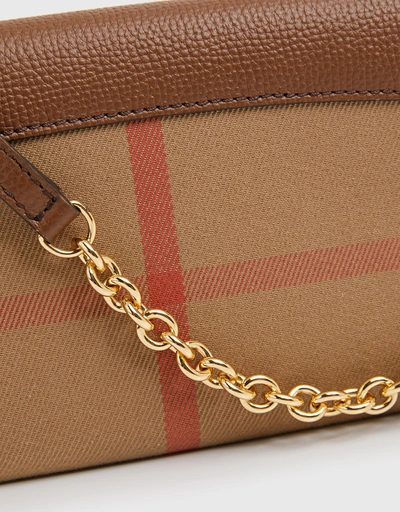 House Check Henley Leather Chain Wallet