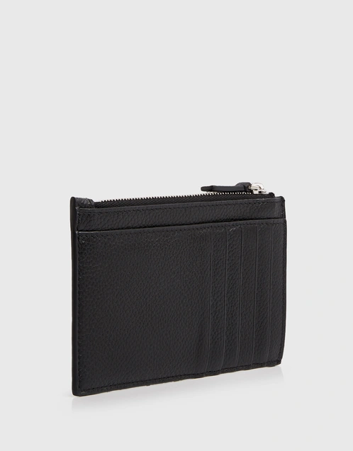 Cash Large Long Grained Calfskin Coin And Card Holder