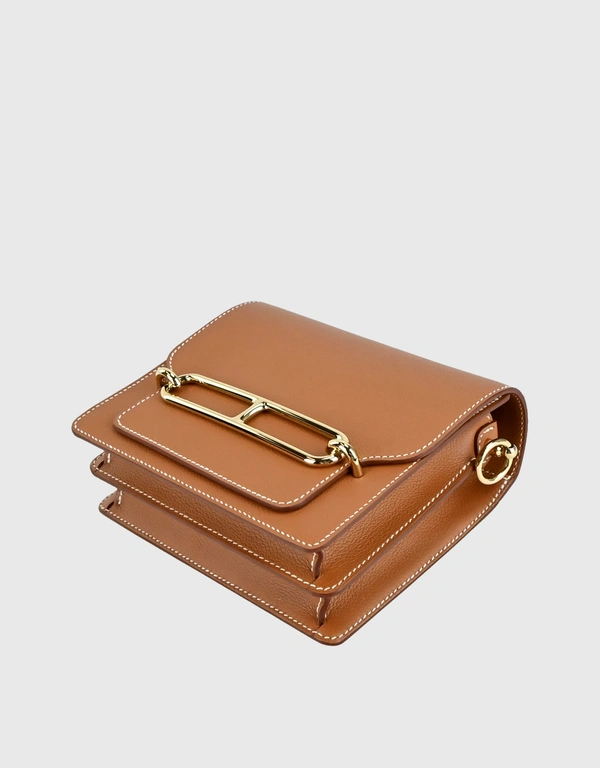 Hermès Roulis 18 Evercolor Swift Leather Crossbody Bag-Gold Light Gold Hardward