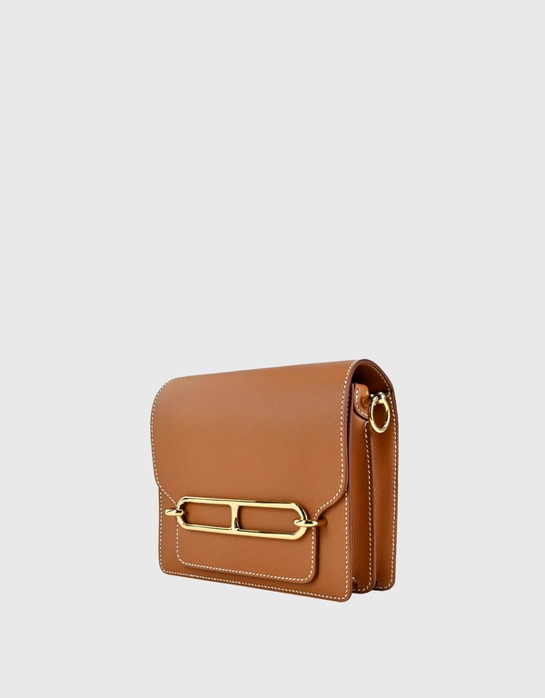 Hermès Roulis 18 Evercolor Swift Leather Crossbody Bag-Gold Light Gold Hardward