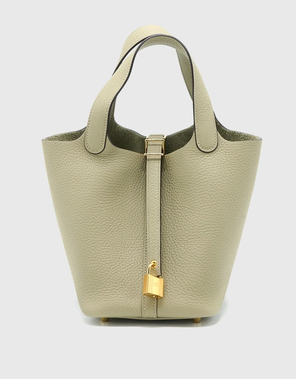 Hermès Hermès Picotin Lock 18 Taurillon Clemence Leather Bucket Bag-Sauge Gold Hardware