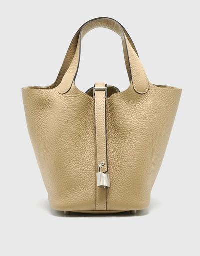 Hermès Picotin Lock 18 Taurillon Clemence Leather Bucket Bag-Trench Silver Hardware