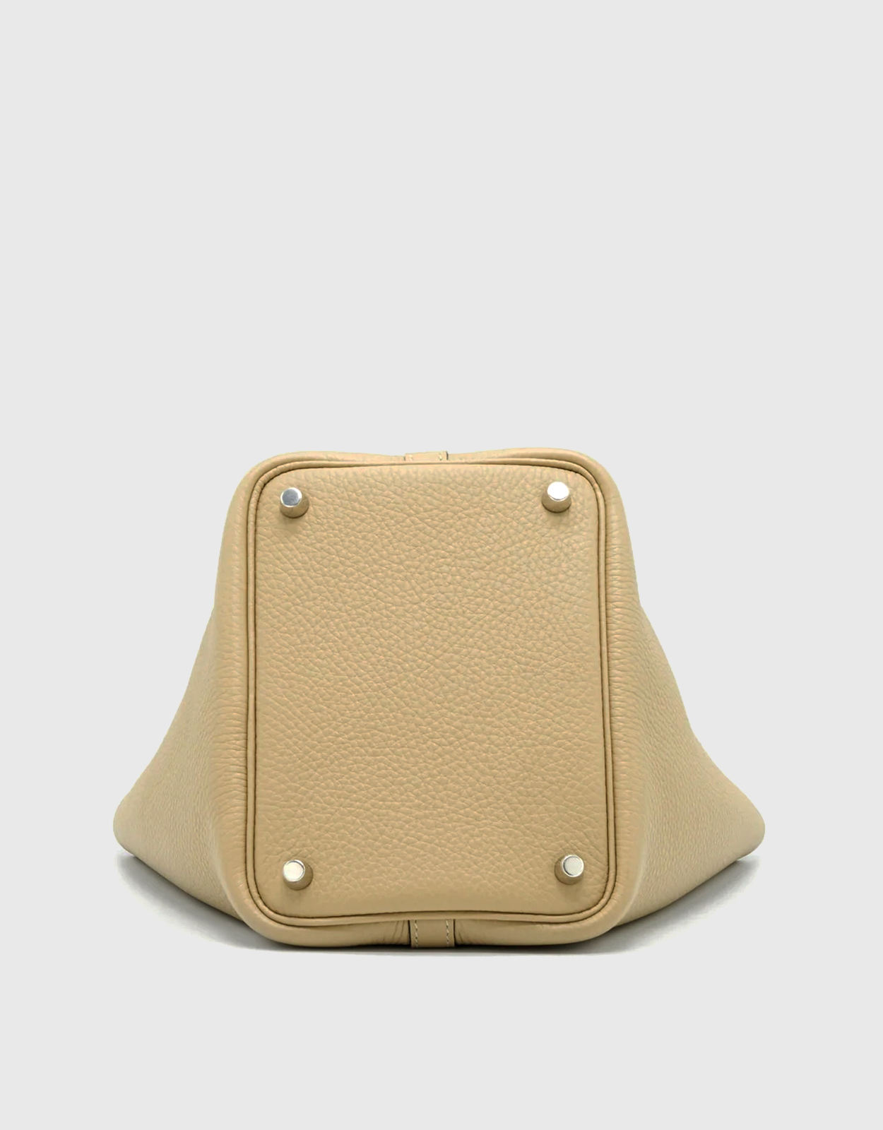 Hermès - Hermès Picotin Lock 18 Taurillon Clemence Leather Bucket Bag-Etoupe Silver Hardware