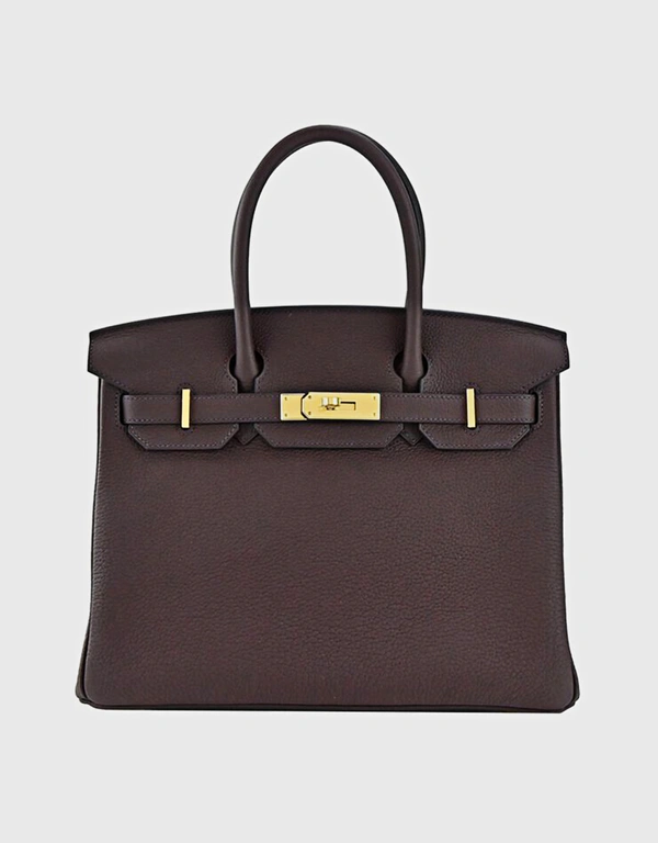 Hermès Hermès Birkin 30 Togo Leather Handbag-Rouge Sellier Gold Hardware