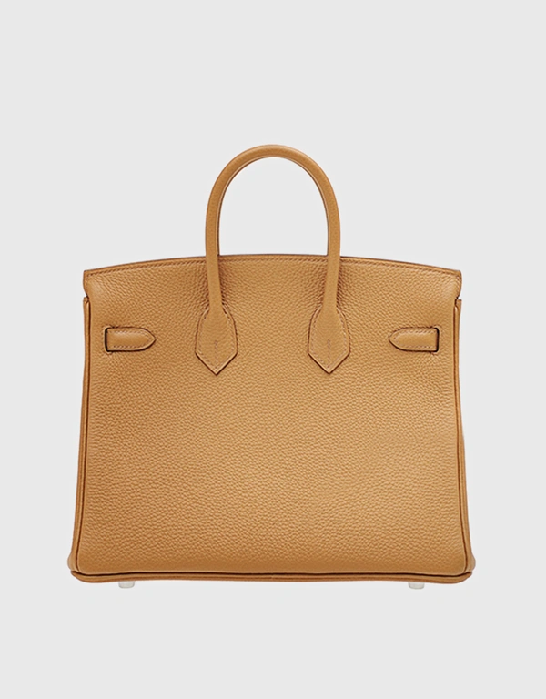 Hermès Hermès Birkin 25 Togo Leather Handbag-Biscuit Silver Hardward